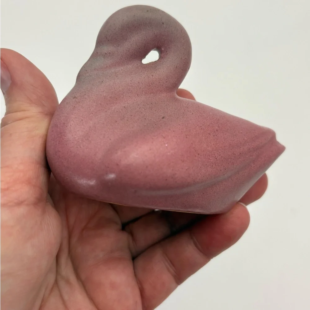 Vintage Pink Ceramic Small Swan Figurine